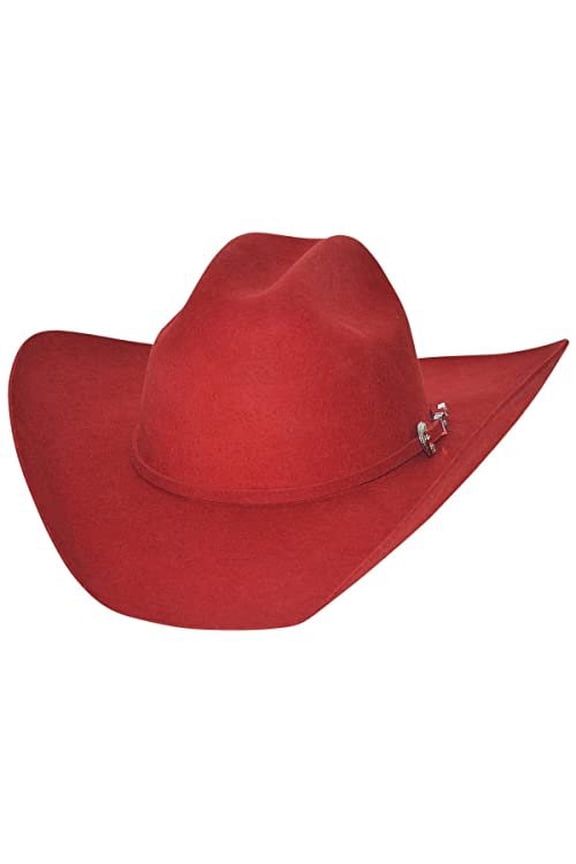 Bullhide Montecarlo Felt Collection Kingman 4X Premium Wool Western Cowboy Hat, 4" Brim 7 5/8, Red