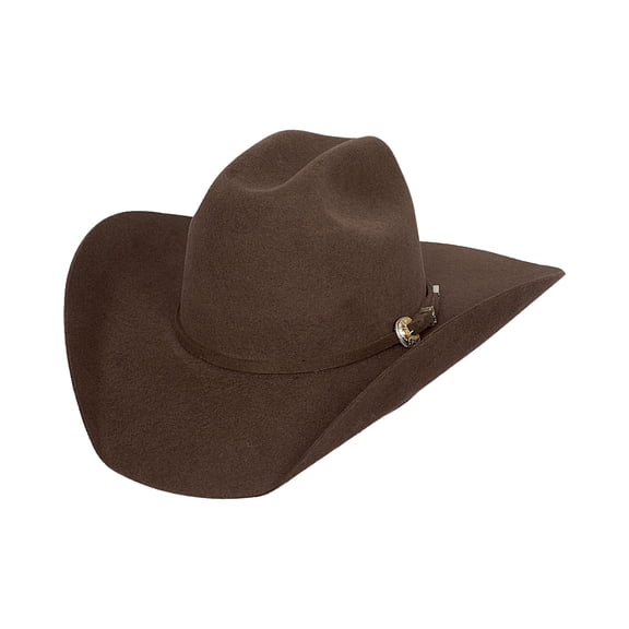 Bullhide Montecarlo Men's Felt Collection Kingman 4X Premium Wool Western Cowboy Hat, 4" Brim, Chocolate, 6 7/8