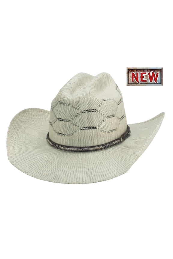 Bullhide Rodeo Round Up Straw Collection King Cobra 20X Cowboy Hat in Size 6 7/8 Natural