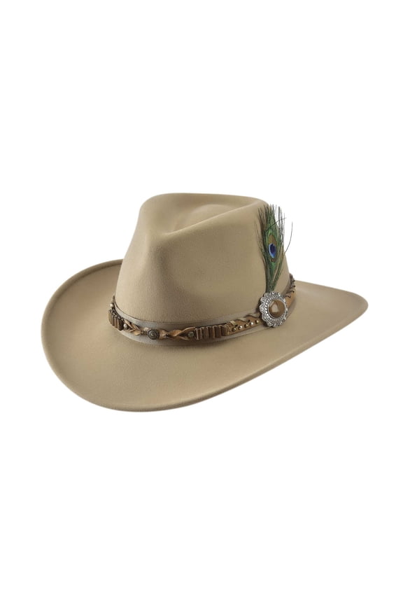 Rumours Premium Wool Western Couture Cowboy Camel Hat in Size Large