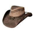 thumbnail image 1 of Bullhide Women's Hideout Leather Hat Brown Medium, 1 of 1