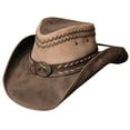 thumbnail image 1 of Bullhide Women's Hideout Leather Hat Brown Small, 1 of 4