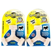 Bullibone Bacon Spin-a-Bone Dog Chew Bones - Interactive Dog Toy, Triggers Natural Instincts, and Improves Oral Health - 2 Pack