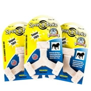 Bullibone Bacon Spin-a-Bone Dog Chew Bones - Interactive Dog Toy, Triggers Natural Instincts, and Improves Oral Health - 3 Pack