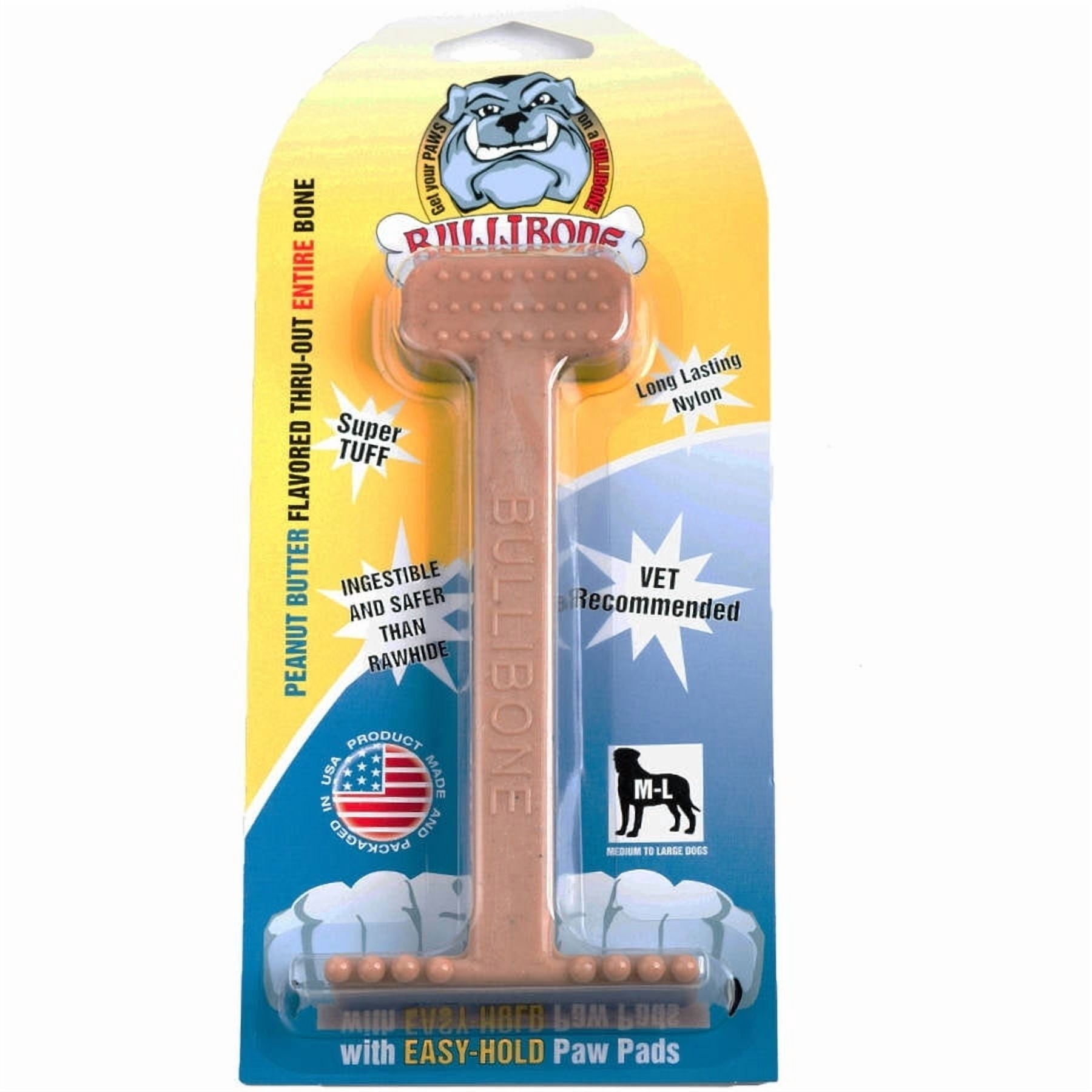 Bullibone Bacon Flavor Nylon Dog Chew Toy - Small/Medium Size Bone For Dental Health & Chewing Satisfaction