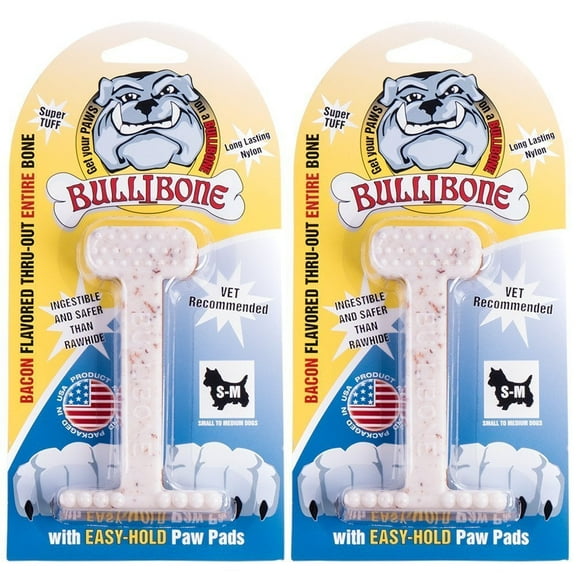 Bullibone Nylon Bone Dog Chew Toy - XL Peanut Butter - 2 Pack