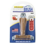 Bullibone Small SuperBrush Dog Teeth Cleaning Bone Toothbrush Stick - Long Lasting Nylon Chew Toy for Oral Care and Dental Health - Single