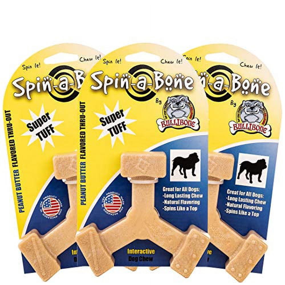 Bullibone Spinning Peanut Butter Dog Chew Durable, Interactive Dog Toys For Aggressive Chewers, Spinning, Dog Toys For Boredom And Fun, A Long Lasting Dog Chew