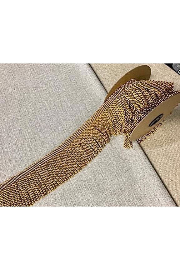 Bullion Fringe Trim BUF-1/12 (Antique Gold) Sod by The Yard