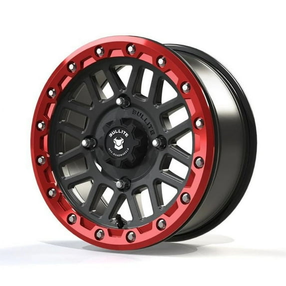 Bullite Wheels & Accessories Bt011470461013 Saber Wheel Gun Metal/Red, 14X7.0, 4/137, 5+2