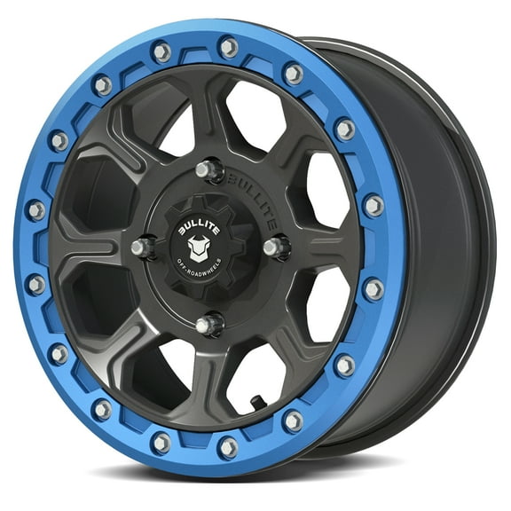Bullite Wheels BT-03 Ruler 15in UTV ATV SXS Beadlock Rims 15x7 Blue, 4x156 Bolt Pattern, 5+2 Offset, Compatible with Polaris RZR 1000 XP/Ranger XP 900/1000