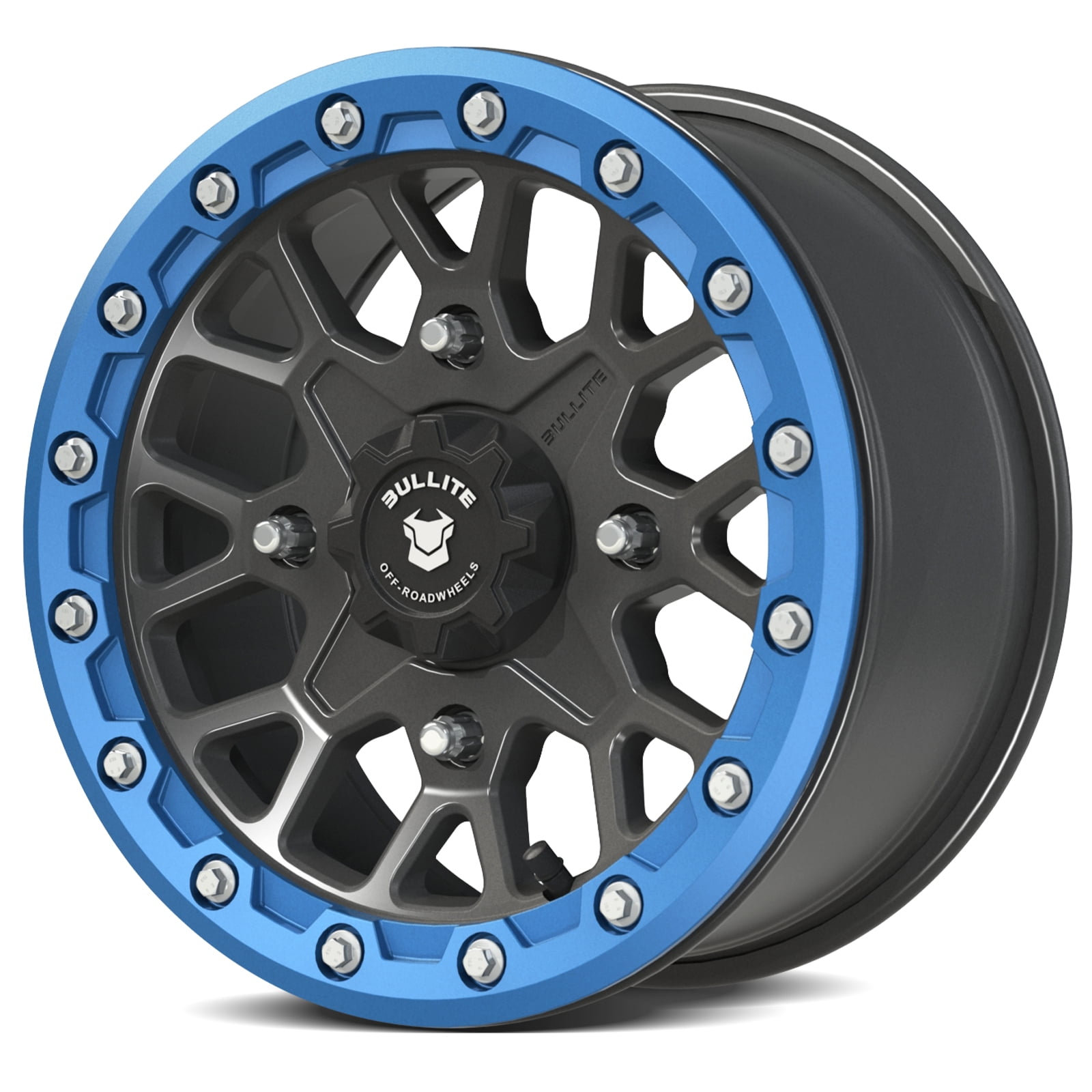Bullite Wheels BT05 Rider 15in UTV ATV SXS Beadlock Rims 15x7 Blue
