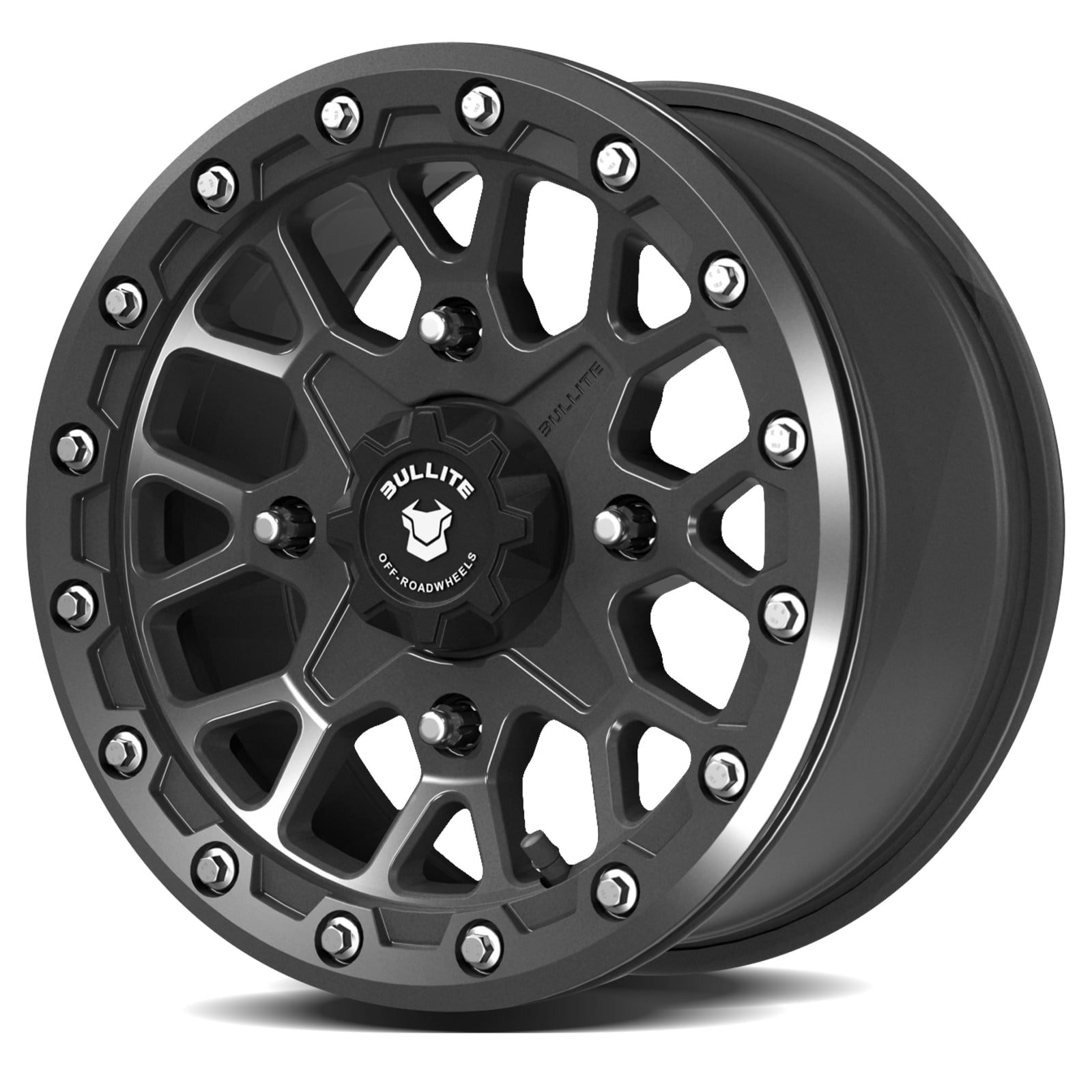 Bullite Wheels BT05 Rider 15in UTV ATV SXS Beadlock Rims 15x7 Satin