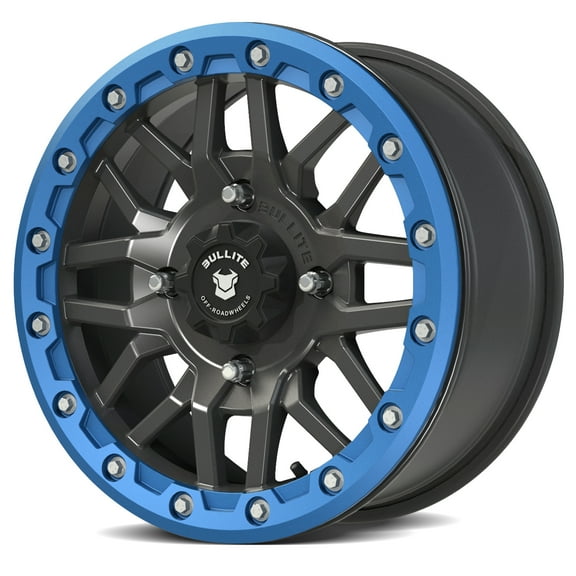 Bullite Wheels BT-06 Berserker 15in UTV ATV SXS Beadlock 15x7 Rims Blue, 4x156 Bolt Pattern, 5+2 Offset, Compatible with Polaris RZR 1000 XP/Ranger XP 900/1000
