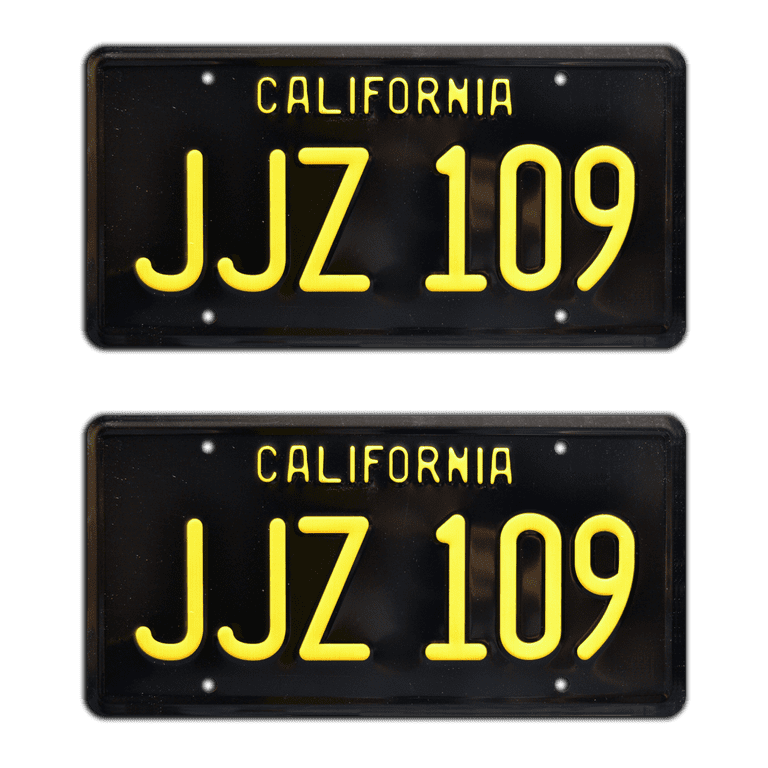 Black and yellow license plate deals