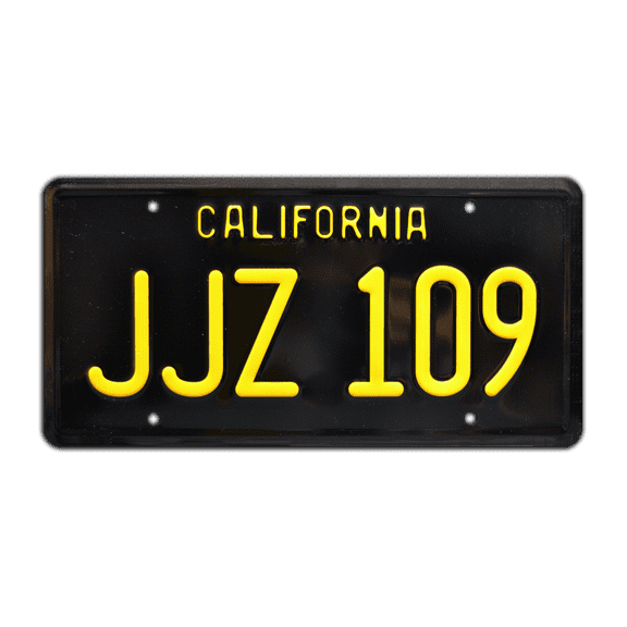 Bullitt | Steve McQueen's Mustang | JJZ 109 | Metal Stamped Replica Prop License Plate