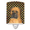 thumbnail image 1 of Bullmastiff Candy Corn Halloween Portrait Ceramic Night Light, 1 of 1