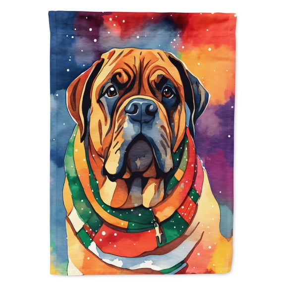 Bullmastiff Christmas House Flag