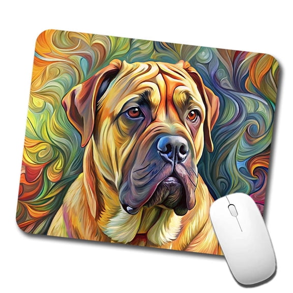 Bullmastiff Dog Expressionism Art Mouse Pad Low Profile Gaming Mat