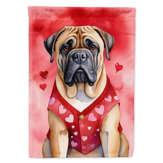 Bullmastiff My Valentine Garden Flag