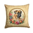 thumbnail image 1 of Bullmastiff and Flowers Fabric Decorative Pillow 18 in x 18 in, 1 of 5