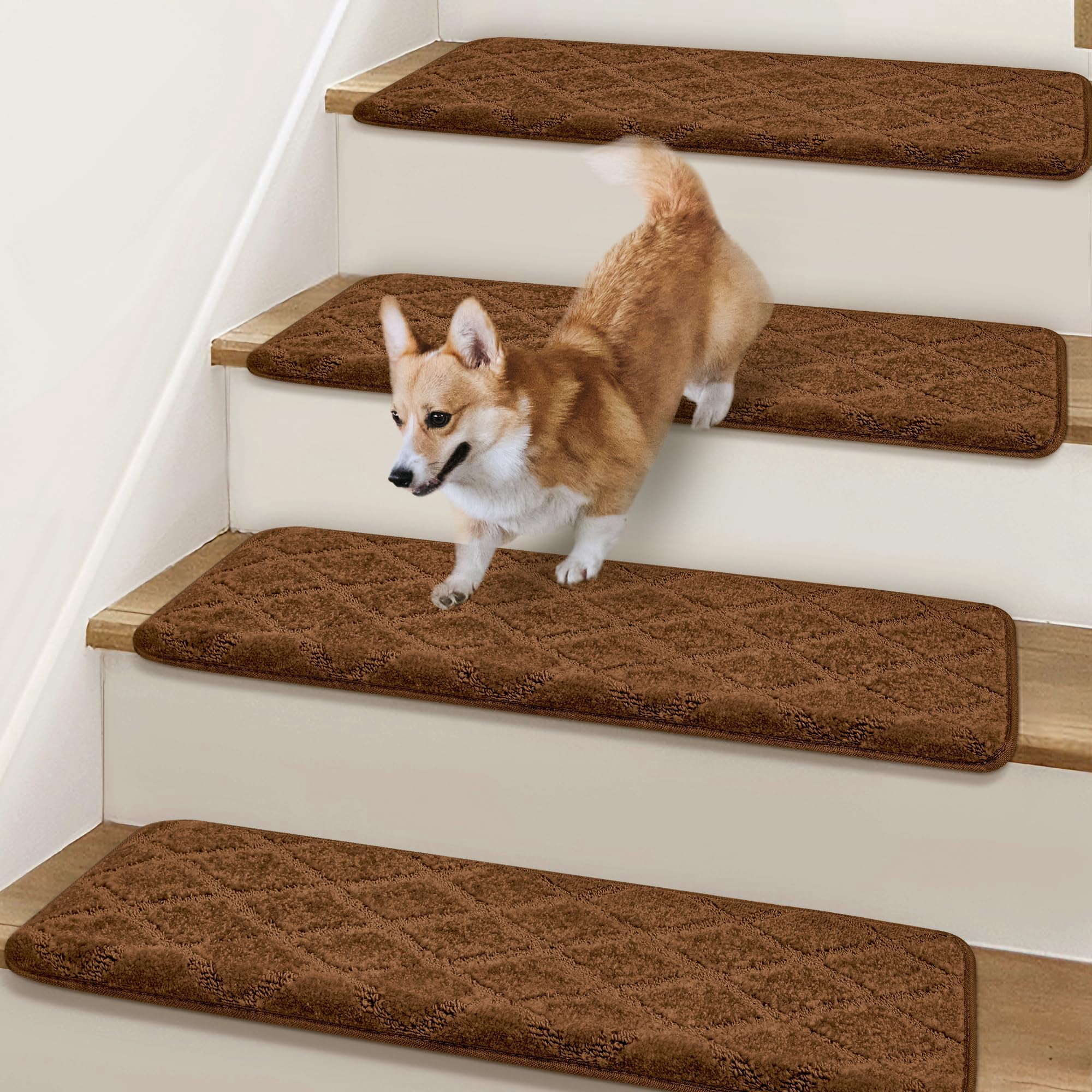 Bullnose Stair Treads Brown (Diamond Pattern) 9.5*30 INCH 14 Count For ...