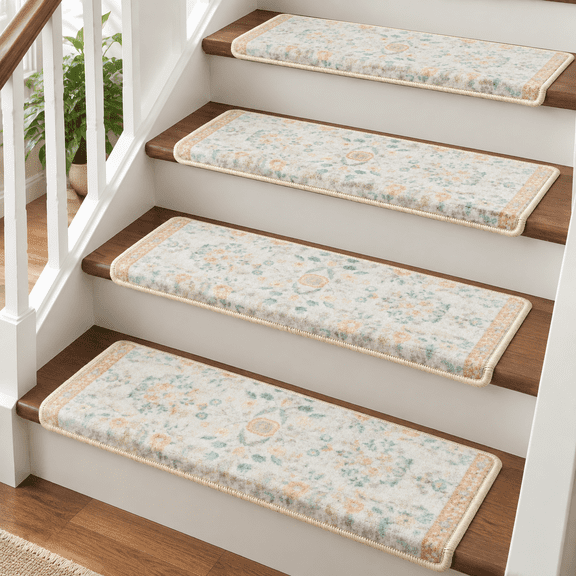 Bullnose Stair Treads For Wooden Steps Non Slip Carpet 14pcs