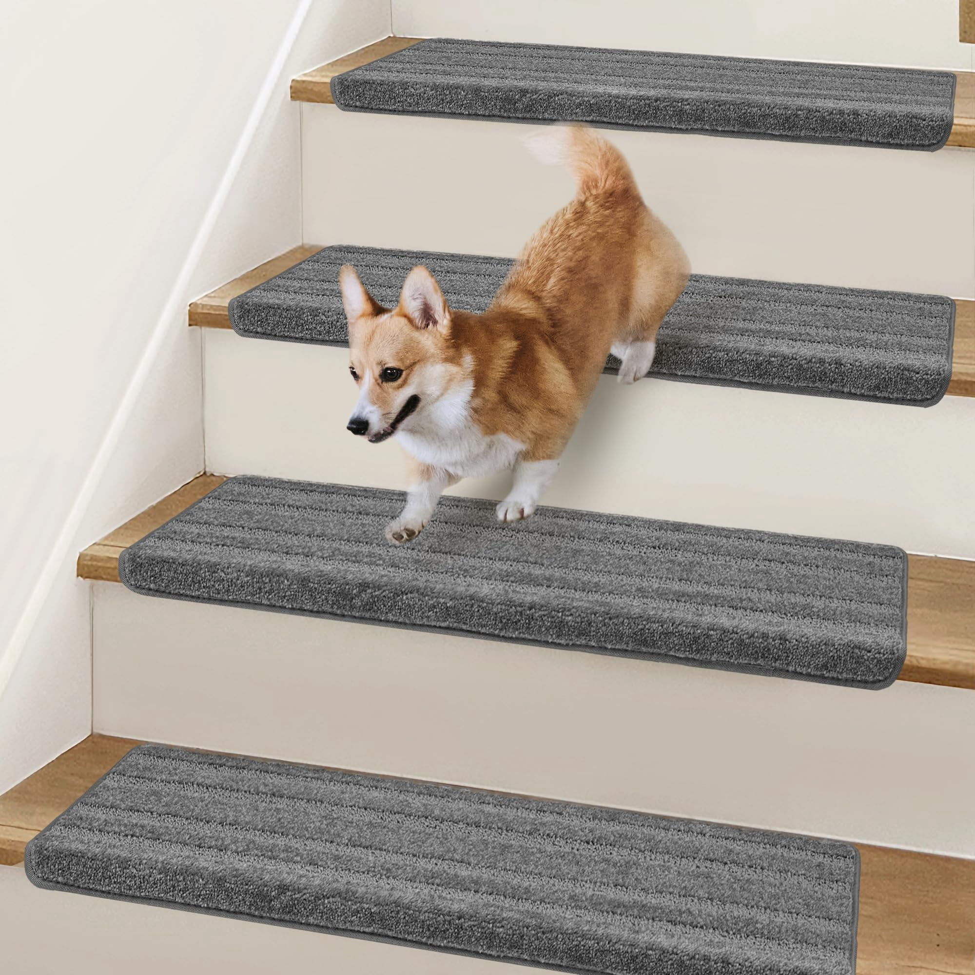 Bullnose Stair Treads Grey (Line Pattern) 9.5*32 INCH 14 Count For ...