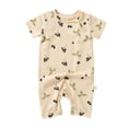 thumbnail image 1 of Bullpiano 0-12M Girl Boys Short Sleeve Bodysuits Casual Jumpsuits Crawling Clothes Baby Cotton Print Flat Corner Romper, 1 of 9