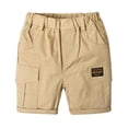 thumbnail image 1 of Bullpiano 1-7T Summer Boys' Solid Shorts Elastic Waist Teens Trousers Beach Shorts for Running Fitness Breathability (Khaki), 1 of 7