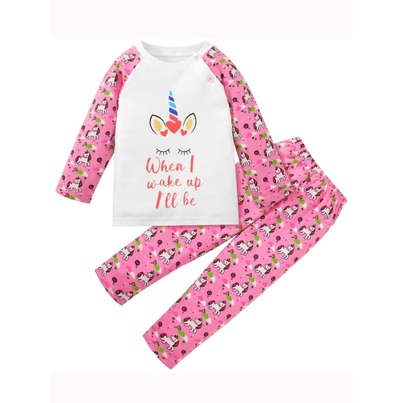 Bullpiano 1-8T Kids Baby Girls Pajamas Sets Casual Comfy Loungewear Children Sleepwear