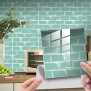 Bullpiano 10-Sheet Anti-Mold Peel and Stick Wall Tile, Premium Stick On Kitchen Backsplash Tiles, 8"x8" Peel and Stick Self Adhesive Bathroom 3D Wall Tiles, Self-Adhesive Kitchen Backsplash