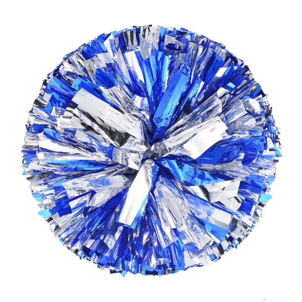 Bullpiano 2 Pack Cheerleading Pom Poms with Handle Metallic Foil Cheer