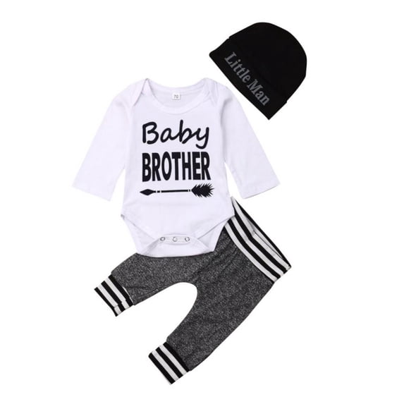 Bullpiano 3Pcs Baby Boy Clothes Newborn Infant Bodysuit Summer Cotton Romper +Pants+Hat Outfits Set Bodysuits Baby Boy 0-18 Months