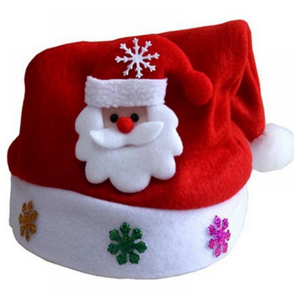 Bullpiano Adult Christmas Red Hat Children LED Caps Unisex Holiday Hat for Christmas Snowman (Santa Style)