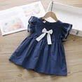 thumbnail image 1 of Bullpiano Baby Girls Dress Toddler Girls' Short Sleeve Dress Princess Dress Summer Beach Wedding Party Dress, 1 of 7