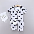 thumbnail image 1 of Bullpiano Boys Girls Pajamas Sets Kids Satin Silk Blouse Pants Sleepwear Suit, 1-10 Years, 1 of 2