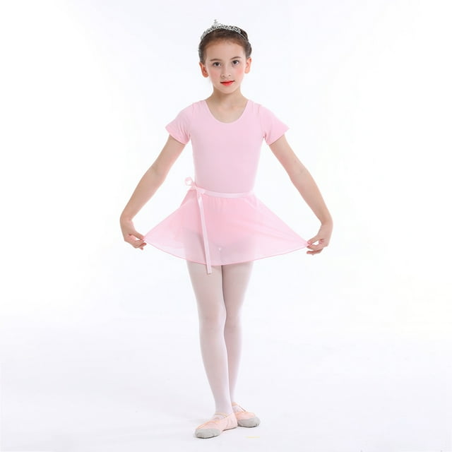 Bullpiano Girls Long Sleeve Leotard with Skirt Dance Dress Kid Toddler