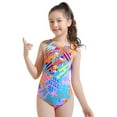 thumbnail image 1 of Bullpiano Kids Girls Swimsuit One Piece Athletic Swimwear Quick Dry Beach Mermaid Bathing Suit for Beach 2-18 Years, 1 of 4