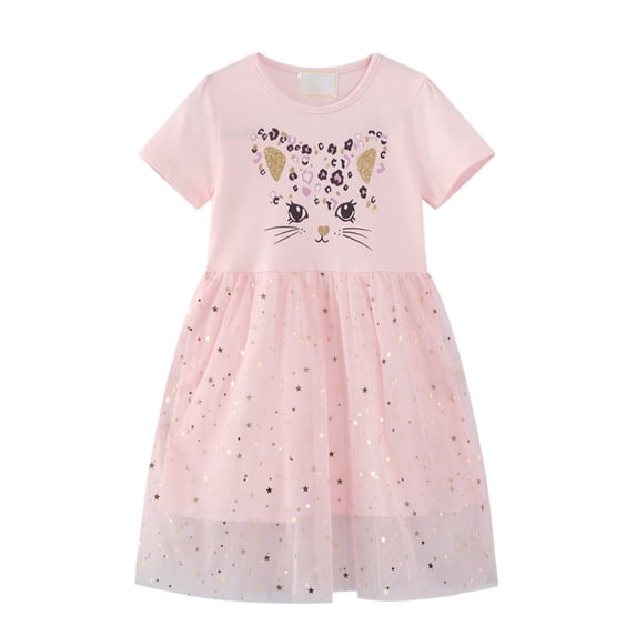 Bullpiano Little Girls Summer Casual Dresses, Toddler Girls Floral Beach Sundress, Kids 2-7Y Flower Dresses, Size 2-7T