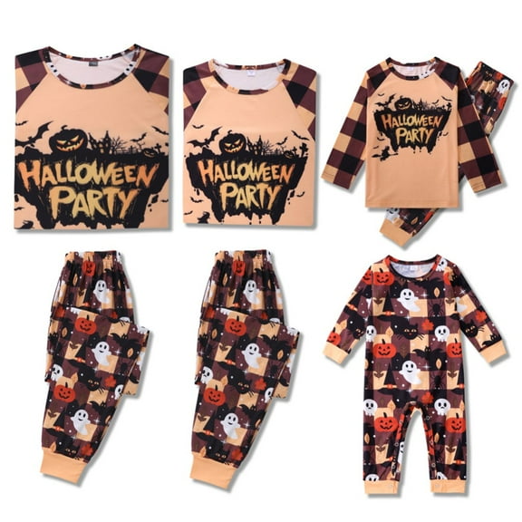 Bullpiano Matching Family Pajamas Sets Holiday Halloween Bat Pumpkin 2 Piece Pajama Set