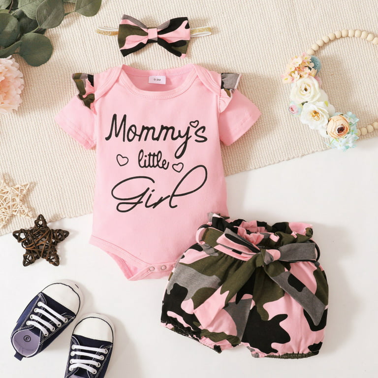 Bullpiano Newborn Baby Girl Clothes Outfits Short Sets Romper + Short Pants  Cute Summer Infant Baby Girl Clothes 3-6 Months 