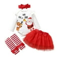thumbnail image 1 of Bullpiano Newborn Baby Girls Christmas Outifit Romper Tutu Dress Headband Leg Warmer Outfit Set 4Pcs, 1 of 8
