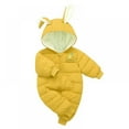 thumbnail image 1 of Bullpiano Newborn Baby Jumpsuit Outfit Hoody Coat Winter Warm Toddler Clothes Jumpsuit Windproof Romper, 1 of 5