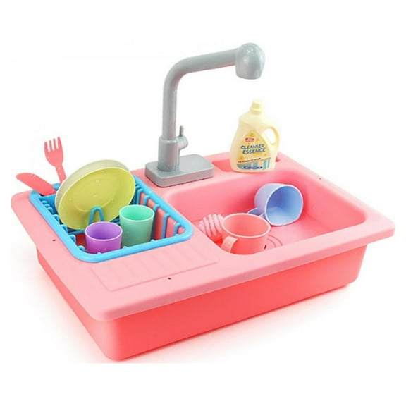 Bullpiano Play Sink With Running Water - Pretend Play Toy for Boys and Girls - Kids Kitchen Role Play Dishwasher Toys - Kitchen Play Sink Toys for Kids