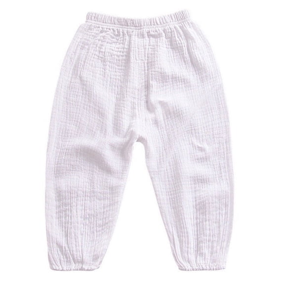Bullpiano Toddler Girl Boy Cotton Long Harem Pants Kids Casual Solid Bottoms Trousers 1-7T