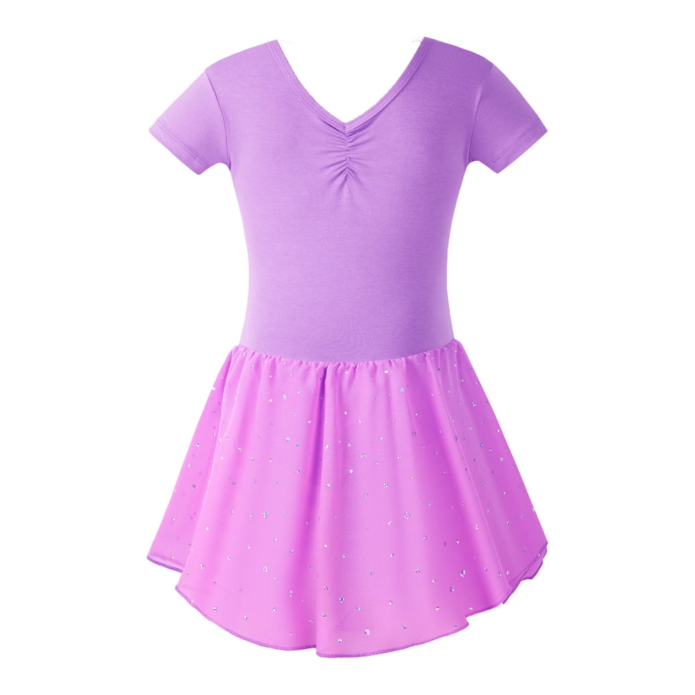 Comfyouth Girls Sparkly Ballet Dress With Tutu & Ruffle Sleeves - Dance Costume For Toddlers & Kids