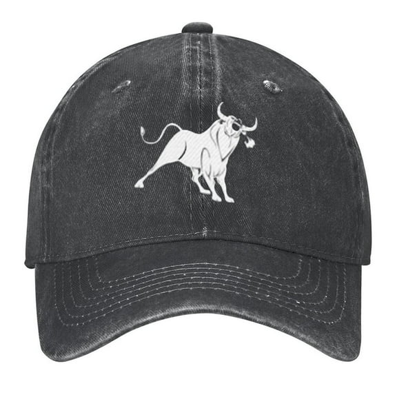 Bulls Print Vintage Wash Dad Hat Adjustable Curved Brim Baseball Cap,Casual Outdoor Sports Fishing Cap for Men and Women