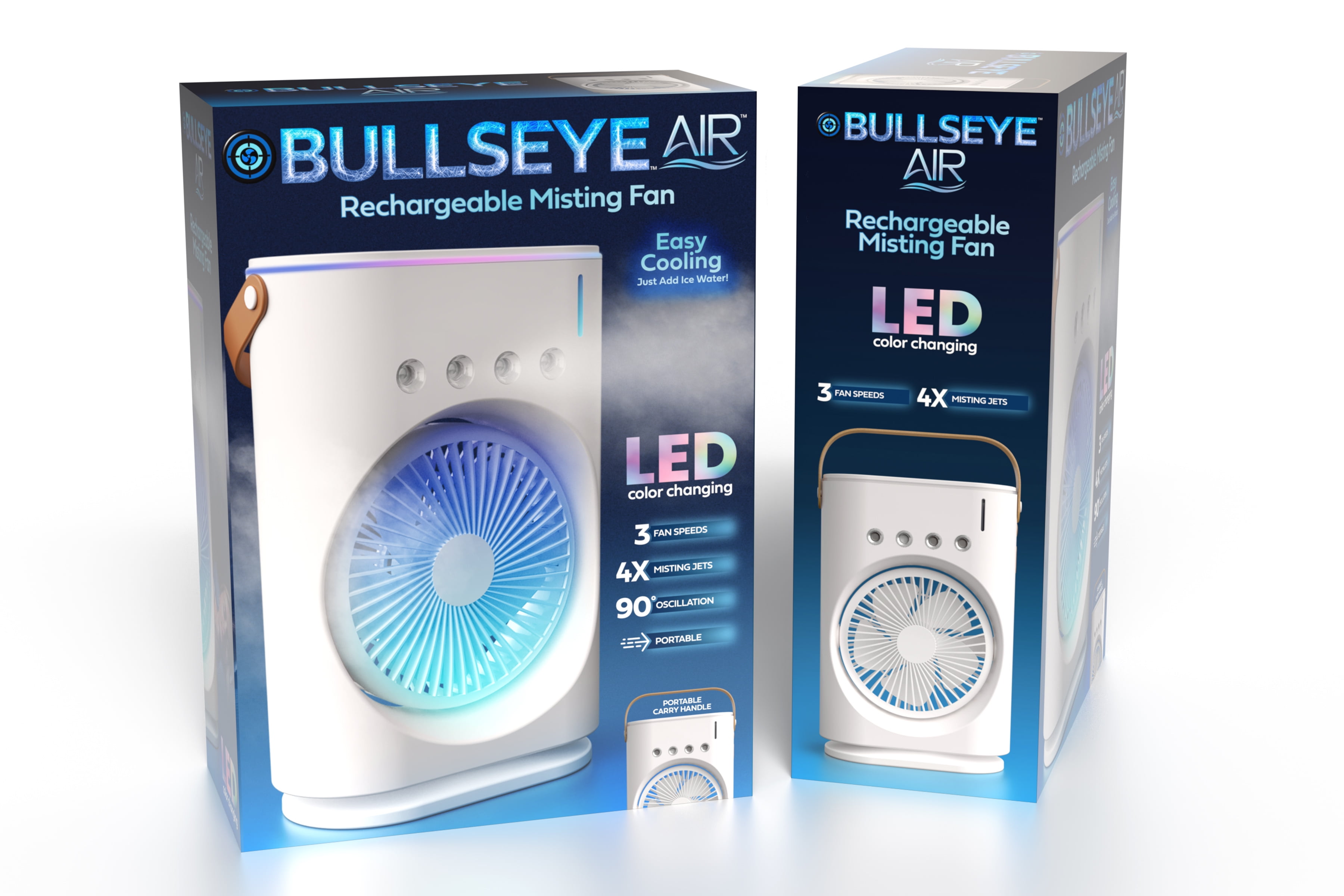 Bullseye Air Rechargeable Misting Fan Portable Cooling Mist Cordless Electric Fan Indoor Outdoor