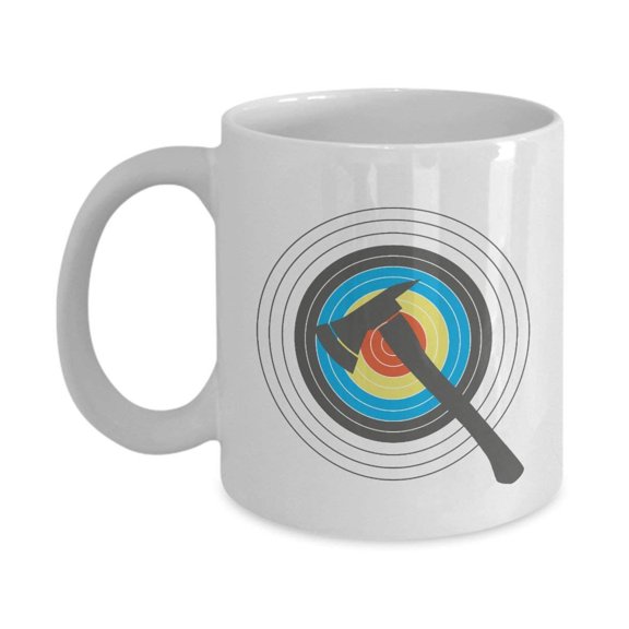 Bullseye Ax Throwing Target Board Coffee & Tea Gift Mug For Skilled Men & Women Axe Throwers Or Competitors Who Join Wood Chopping Competition